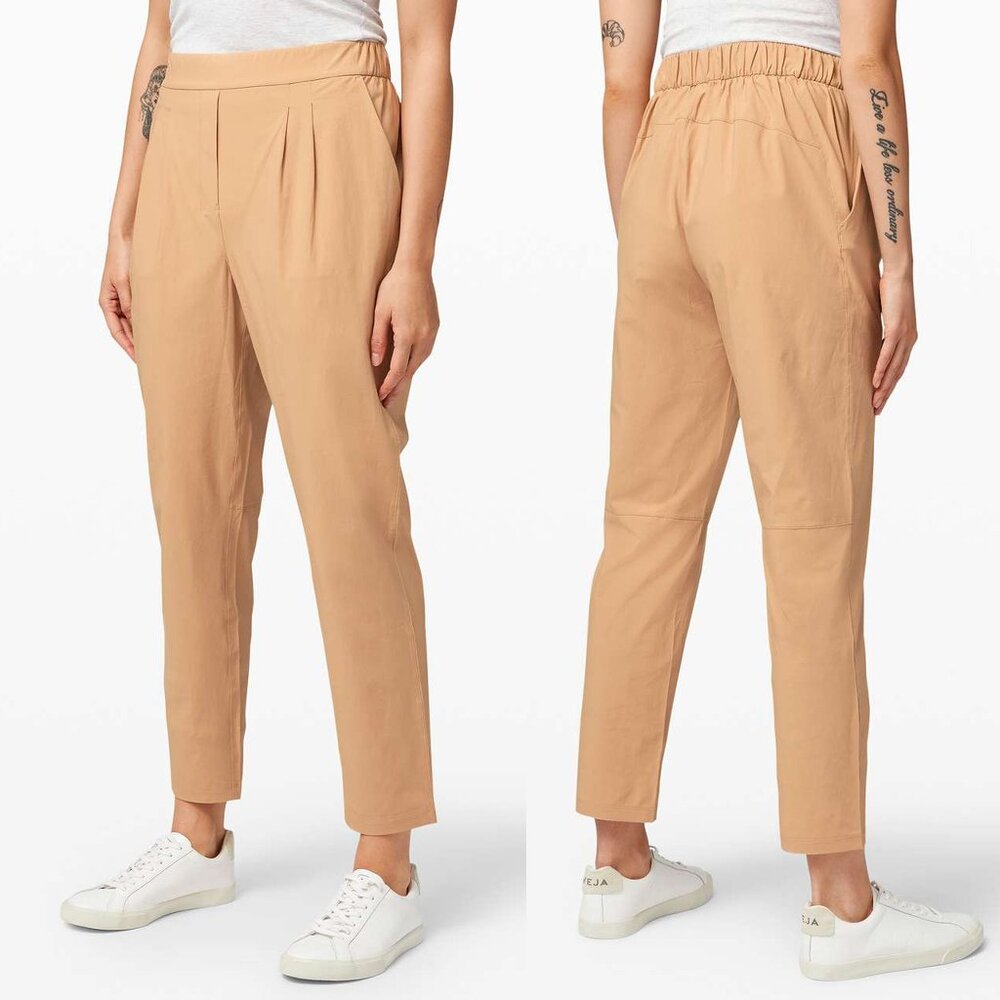 Lululemon Pants Size 10 Your True Trouser Pleated High Rise Beech Wood Pockets